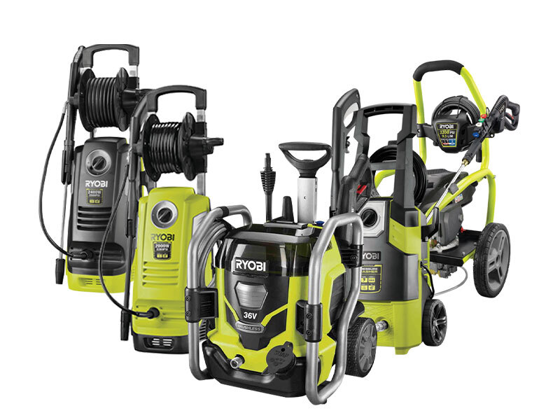 Ryobi's pressure washer range featuring 5 models