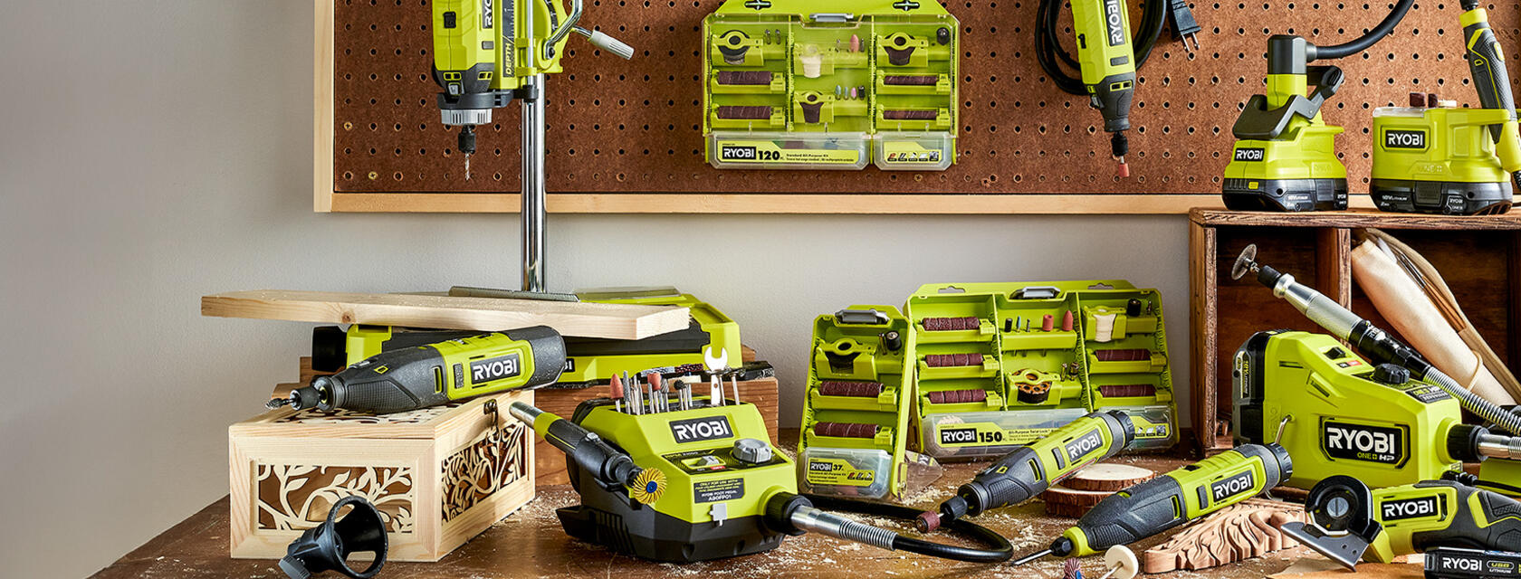 RYOBI's range of rotary and crafting tools
