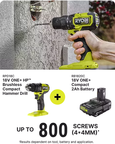 RPD18C Hammer Drill + RB1820C 18V 2Ah battery runtime